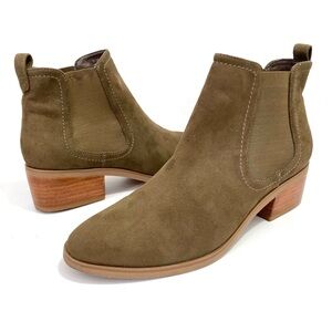 Abound Ankle Boots Booties Chunky Hell 7.5 M Pull On Womens Almond Toe